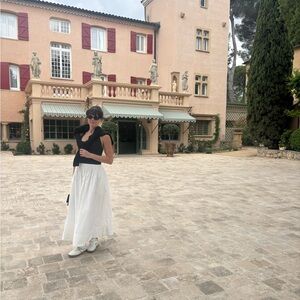 Être Aimé Poplin White Maxi Skirt